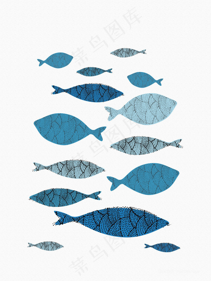 唯美简约水彩鱼艺术插画