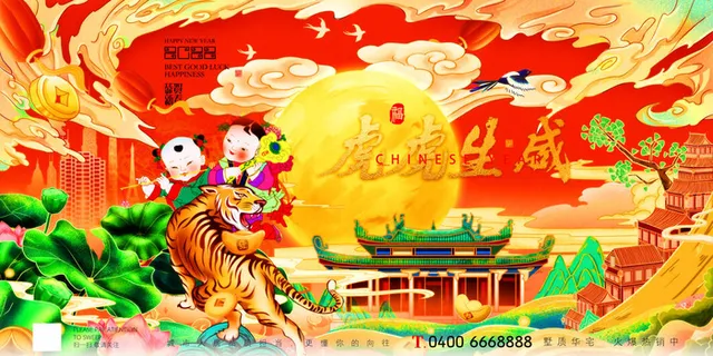 2022年虎年贺岁展板海报虎虎生威新年快乐春节大吉psd设计素材 2022年虎年贺岁展板海报虎虎生威新年快乐春节大吉psd设计素材