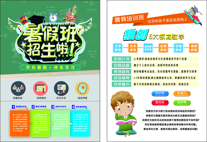招生宣传单40cdr矢量模版下载