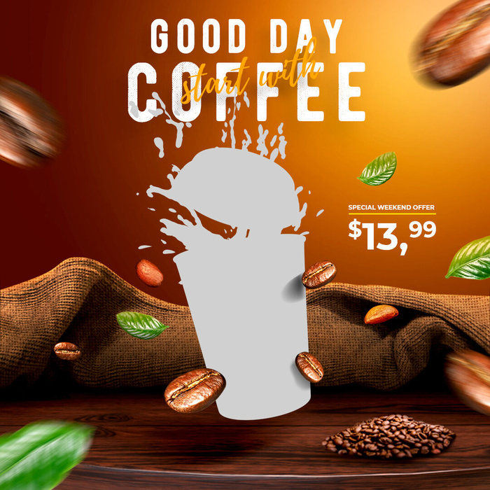 设计棕色咖啡海报