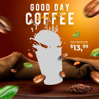 设计棕色咖啡海报 设计棕色咖啡海报