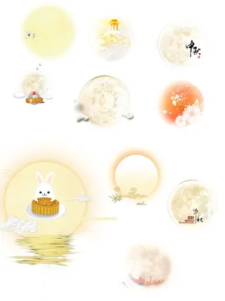 中秋节手绘月亮