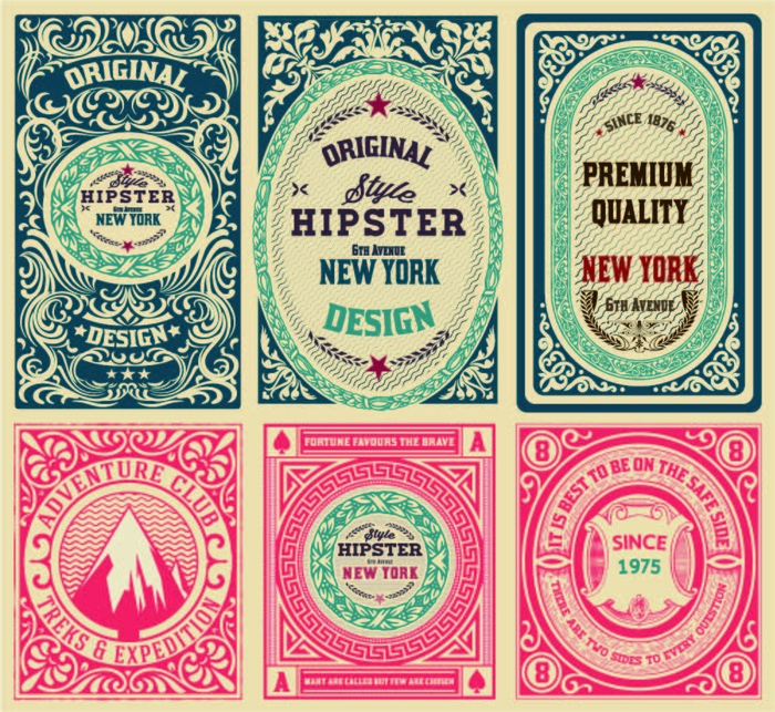 免抠花纹边框标签