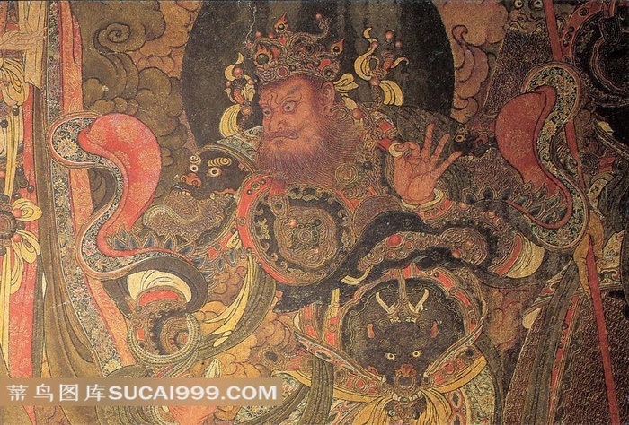 毗沙门 古代 壁画 古画 佛像