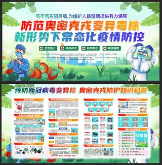 防范奥密克戎毒株疫情防控宣传栏