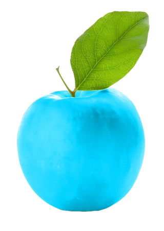 苹果淡蓝色苹果免抠图