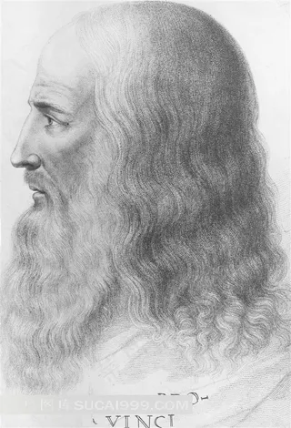 达.芬奇素描图片素材