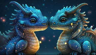  温馨、龙、眼睛、可爱、甜蜜