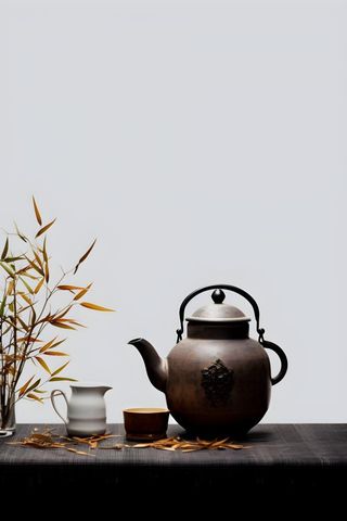 简约古风煮茶典雅背景