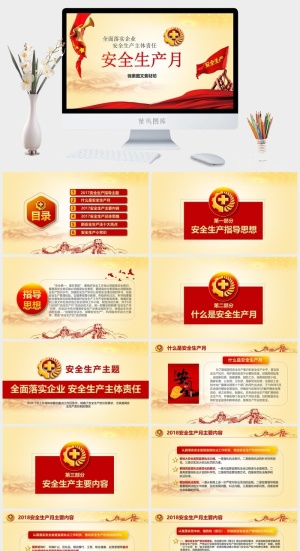 安全生产PPT模板预览图