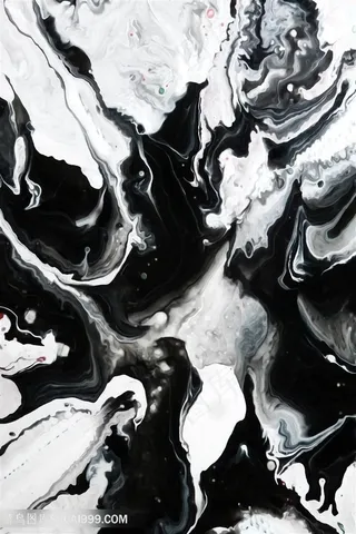 黑白时尚抽象艺术画