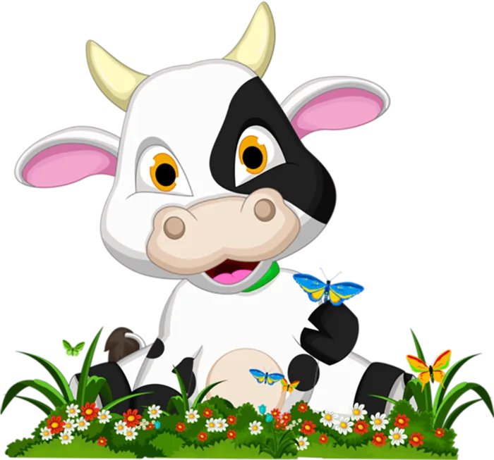 奶牛可爱卡通简笔现代农业