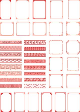 矢量中式边框边纹