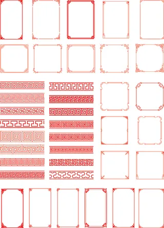 矢量中式边框边纹