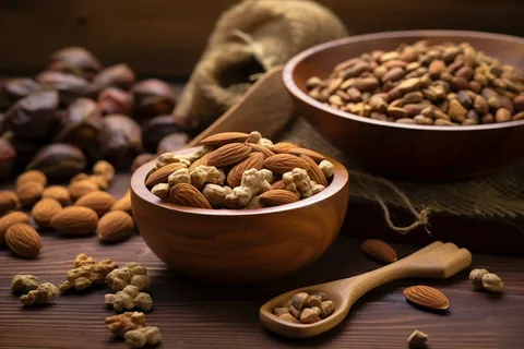 坚果干果装盘摄影图 坚果干果装盘摄影图