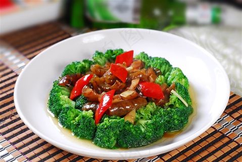 粤碧绿烧海参美食素材中华美食