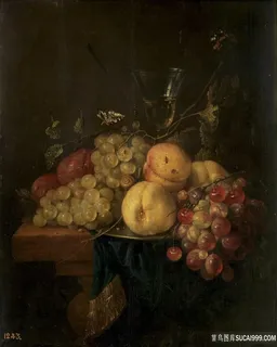 亚历山大-弗鲁特罗葡萄桃子水果油画 亚历山大-弗鲁特罗葡萄桃子水果油画