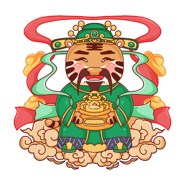 PNG免扣2022虎年新年春节元旦卡通老虎形象图片插画PSD设计素材