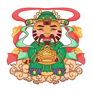 PNG免扣2022虎年新年春节元旦卡通老虎形象图片插画PSD设计素材