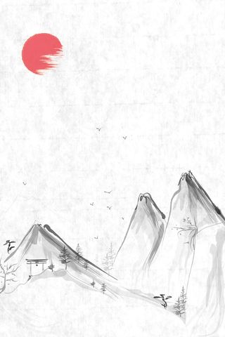 中国风传统水墨古风古典展板边框工笔画PS海报背景平面广告Ai设计素材