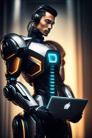 人头机器人外星人概念插画