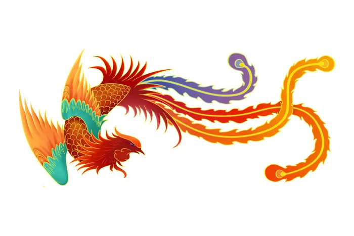 手绘国潮中国风神龙凤凰卡通形象插画装饰元素图案PSD设计素材psd模版下载