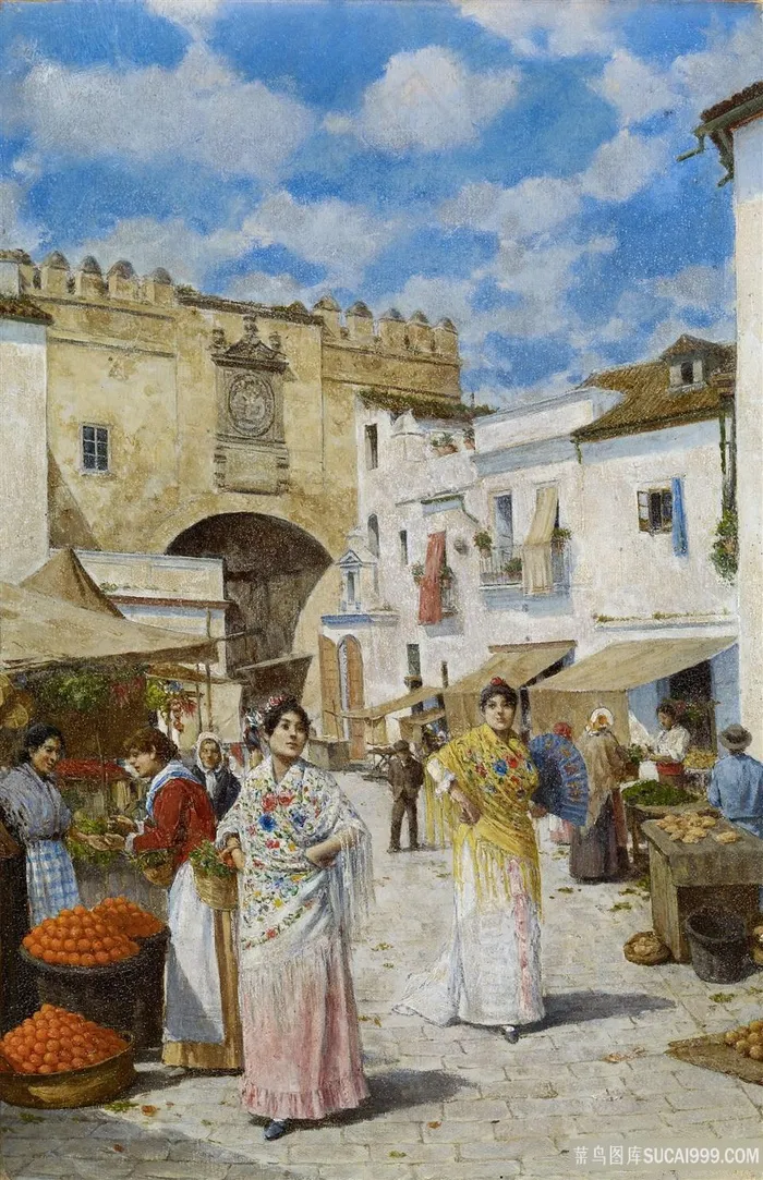 华金・图丽娜在市场上