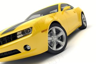 黄色轿车车头高清图片