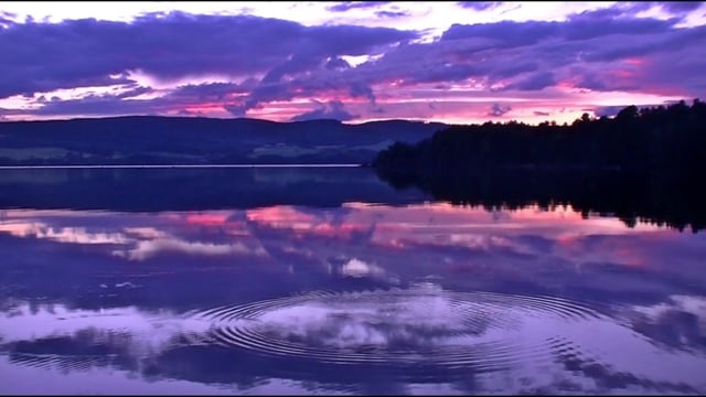 湖, 前夕, 反射, 水, 水面, 波浪, 波圆圈, 安静的