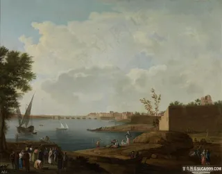 桑切斯，马里亚诺拉蒙-圣玛丽亚港口的视图