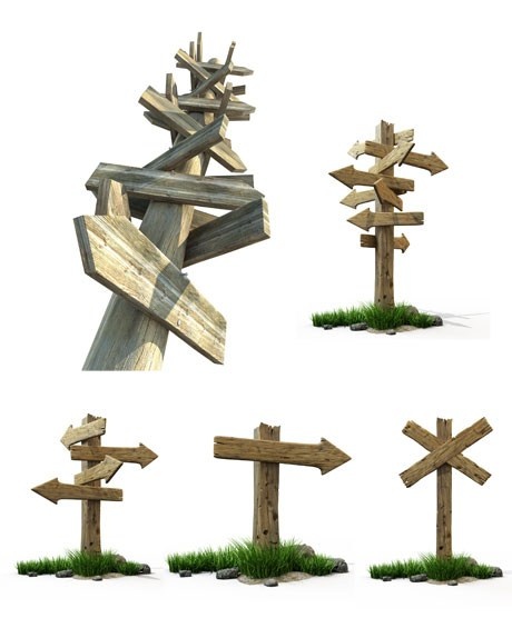 5款木纹指路牌高清图片