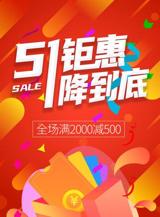 五一51劳动节促销致敬劳动者放假通知海报背景PSD设计素材模板