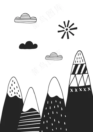 可商用儿童卡通插画装饰画挂画家庭装饰背景墙矢量素材