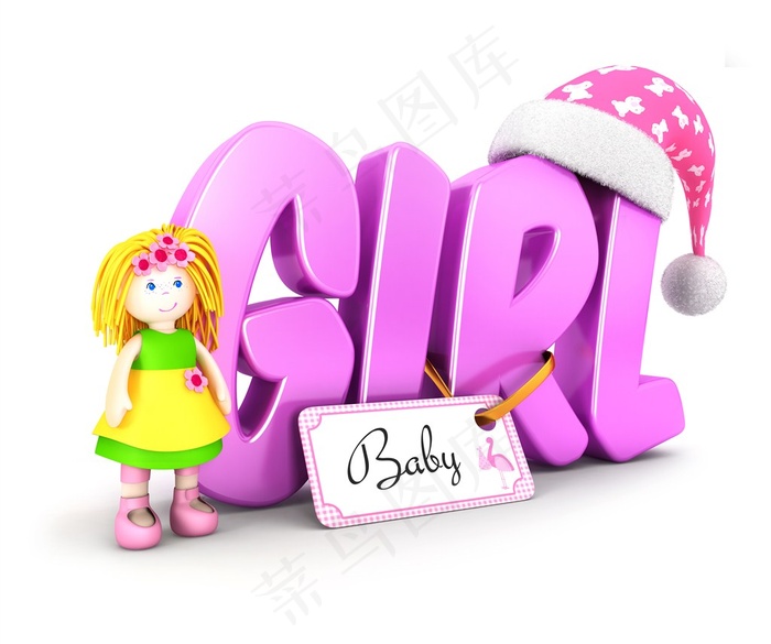 紫色卡通立体英文字母高清图片