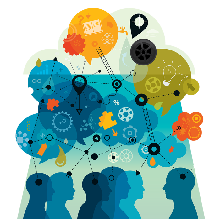 思维链接人物剪影创意卡通少儿兴趣班