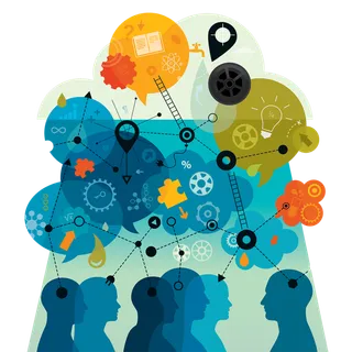 思维链接人物剪影创意卡通少儿兴趣班