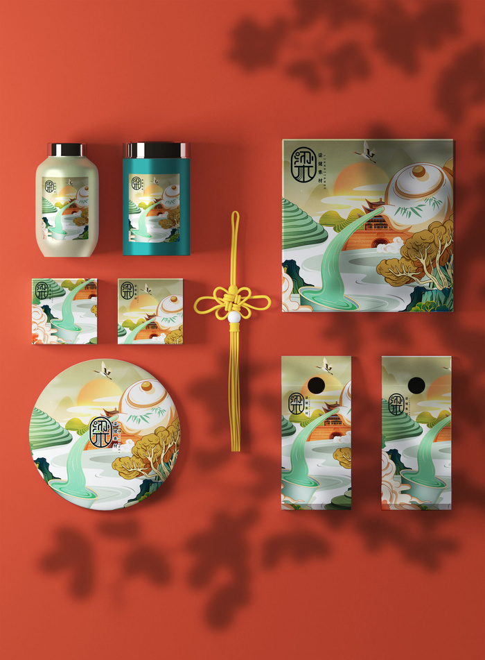 高端文创样机素材产品中国风国潮logo礼盒包装VI智能贴图PSD模板psd模版下载