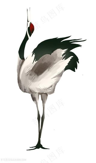 国画风格仙鹤素材