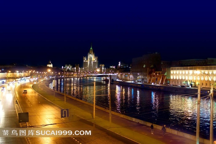 俄罗斯旅游风光莫斯科迷人夜色