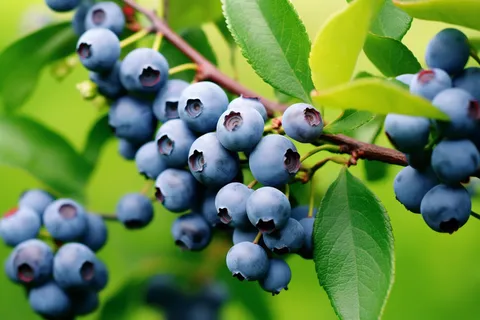 蓝莓树成熟的蓝莓水果摄影图 蓝莓树成熟的蓝莓水果摄影图