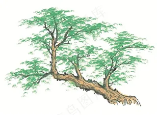 树木国画美图素材