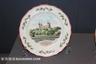 英国建筑风景纪念碟子摄影素材