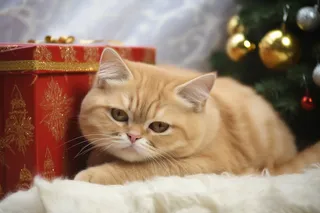 一只可爱的猫咪橘猫趴着家里玩耍摄影图