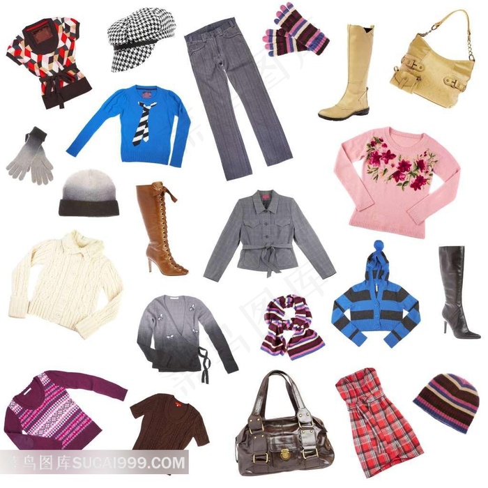 女士上班族职业装束服饰箱包素材