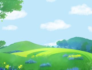 山坡草原花丛免抠