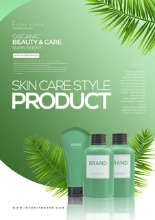 电商广告化妆品绿色海报 电商广告化妆品绿色海报