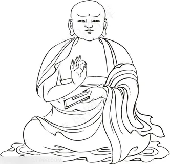 施教的僧人罗汉线描矢量PNG绘画图片 施教的僧人罗汉线描矢量PNG绘画图片