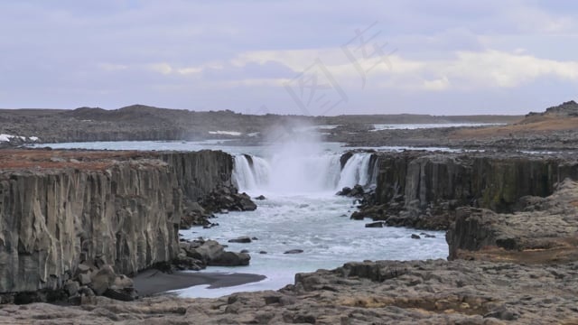 冰岛, 瀑布, 喷, 岩石, 石沙漠, 等级, 瓦砾, 流动