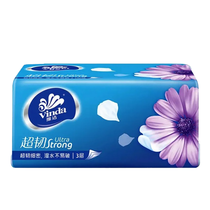 维达(Vinda) 抽纸 超韧3层130抽软抽／包超市商品白底图免抠实物摄影png格式图片透明底