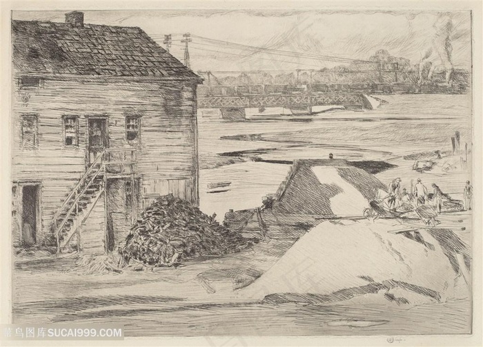 柴尔德手绘乡村美景装饰画